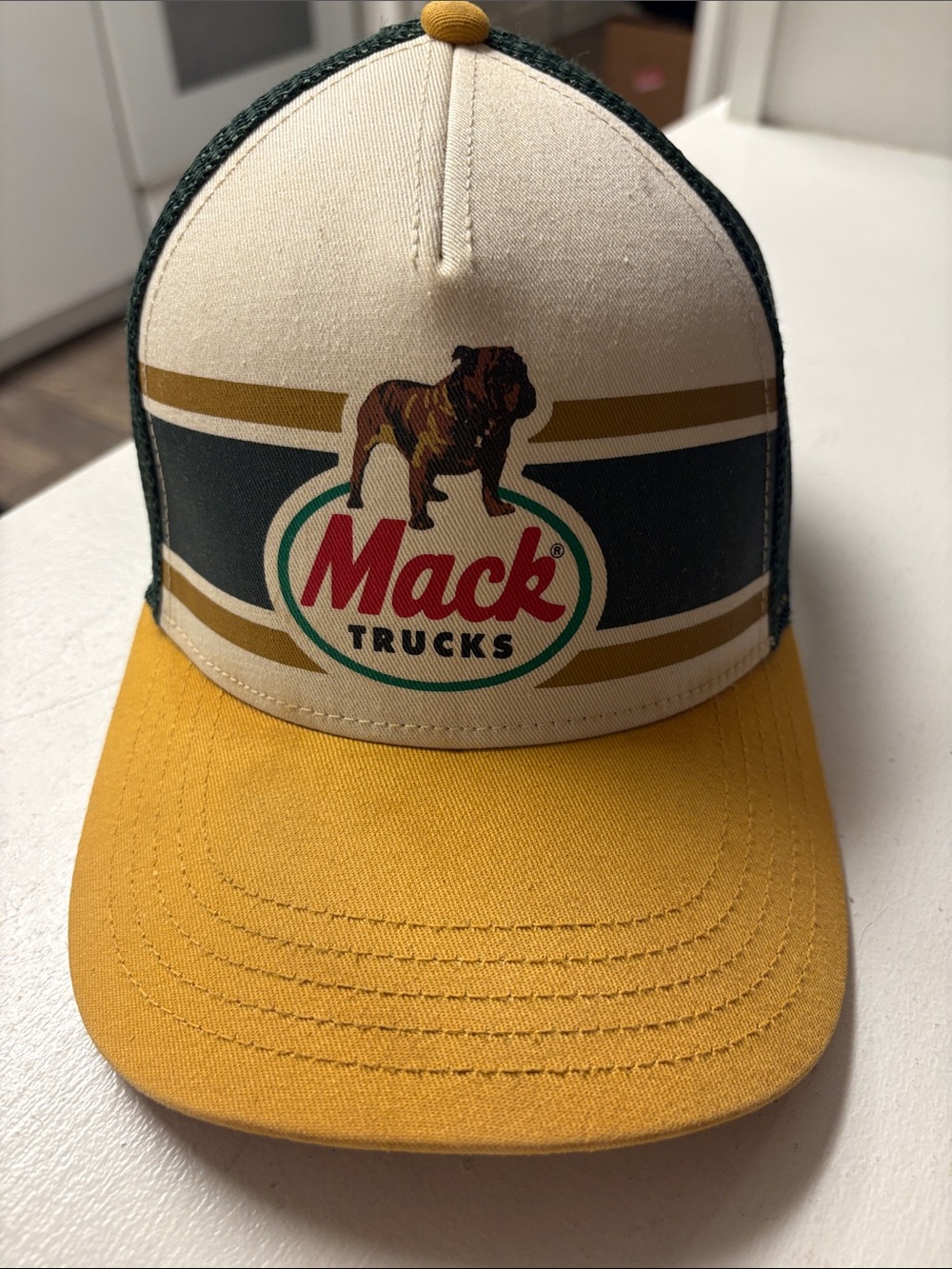 Mack Yellow, Cream & Green Trucker Hat